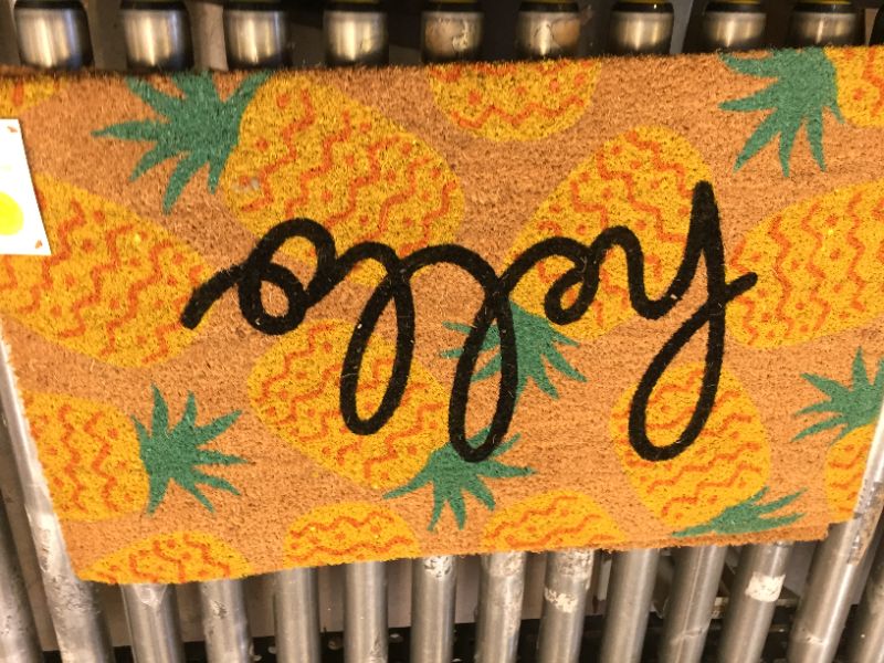 Photo 2 of 16x26 Hello Pineapples Doormat Yellow - Sun Squad