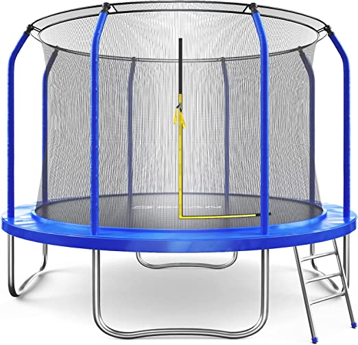 Photo 1 of BCAN Trampoline 12FT - Recreational Trampoline for Kids Family 450LBS Weight Capacity, ASTM Approved, Outdoor Trampoline with Enclosure Net, Jumping Exercise Fitness Heavy Duty Backyards Trampoline
