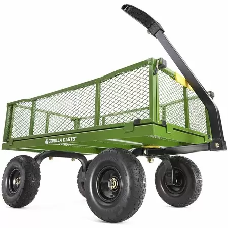 Photo 1 of  Gorilla Carts 2140GCG-NF 4 Cu. Steel Utility Cart with No-Flat Tires Green