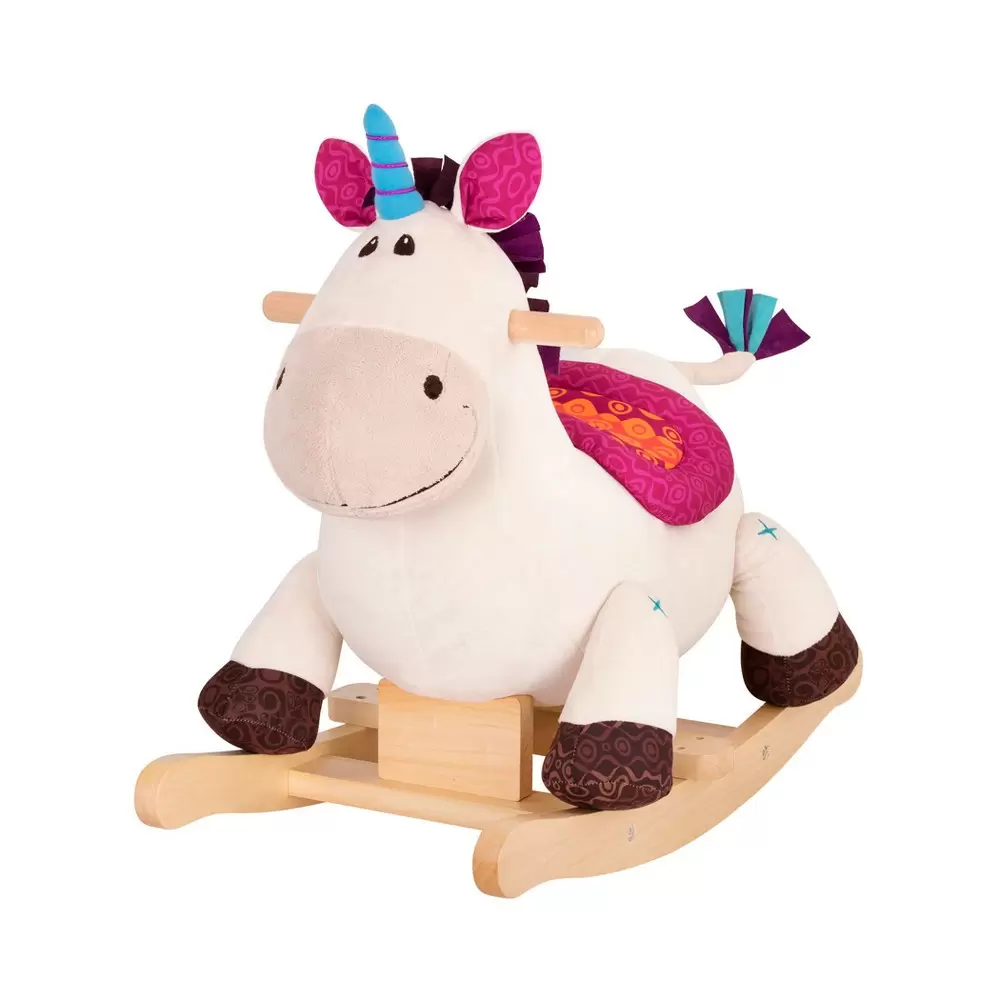 Photo 1 of  B. toys Wooden Rocking Unicorn Rodeo Rockers - Dilly-Dally