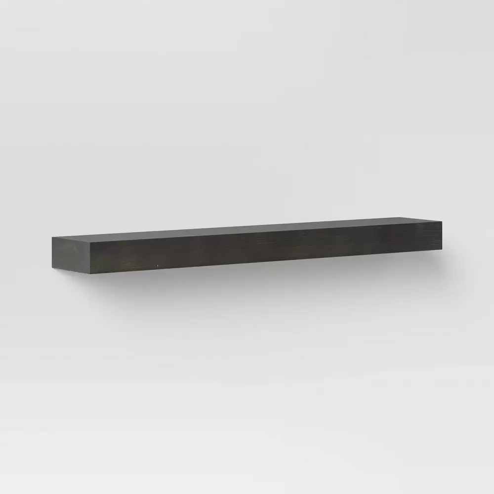 Photo 1 of 36" x 6" Floating Wood Wall Shelf Black - Threshold