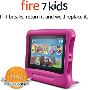 Photo 1 of Fire 7 Kids tablet, 7" Display, ages 3-7, 16 GB, (2019 release), Pink Kid-Proof Case
