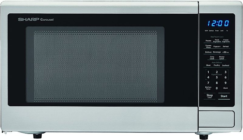 Photo 1 of SHARP Stainless Steel Carousel 1.8 Cu. Ft. 1100W Countertop Microwave Oven (ISTA 6 Packaging), Cubic Foot, 1100 Watts