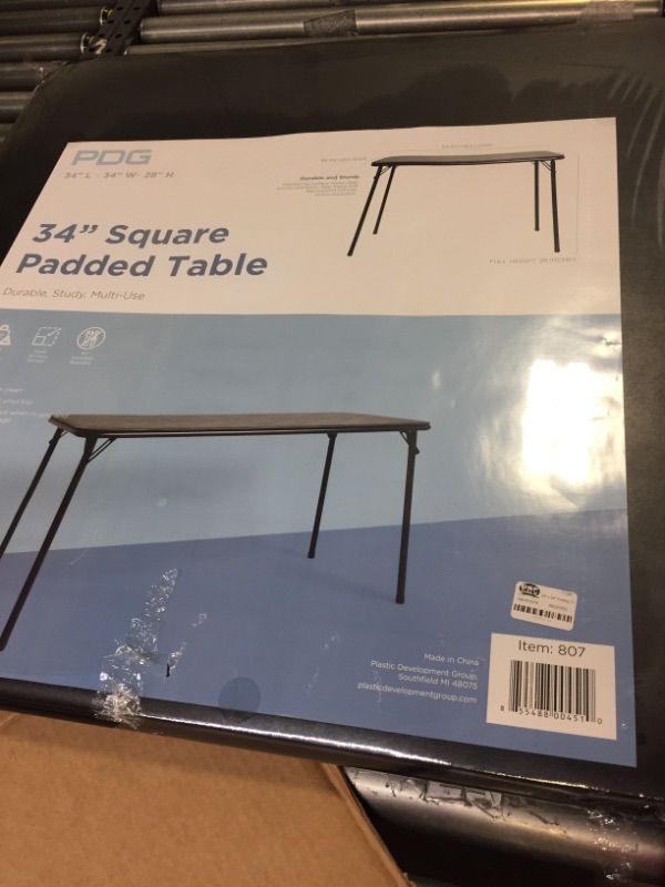 Photo 2 of 34" x 34" Folding Table Black - Plastic Dev Group