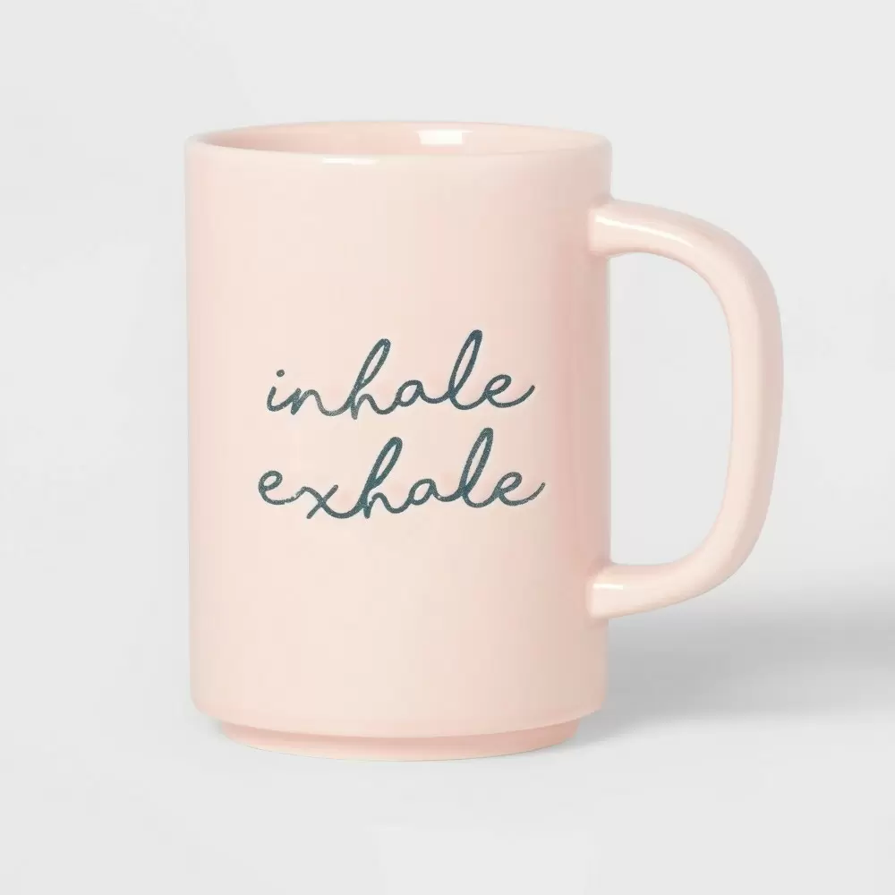 Photo 1 of 16oz Stoneware Inhale Exhale Mug - Room Essentials --- Pack of 2