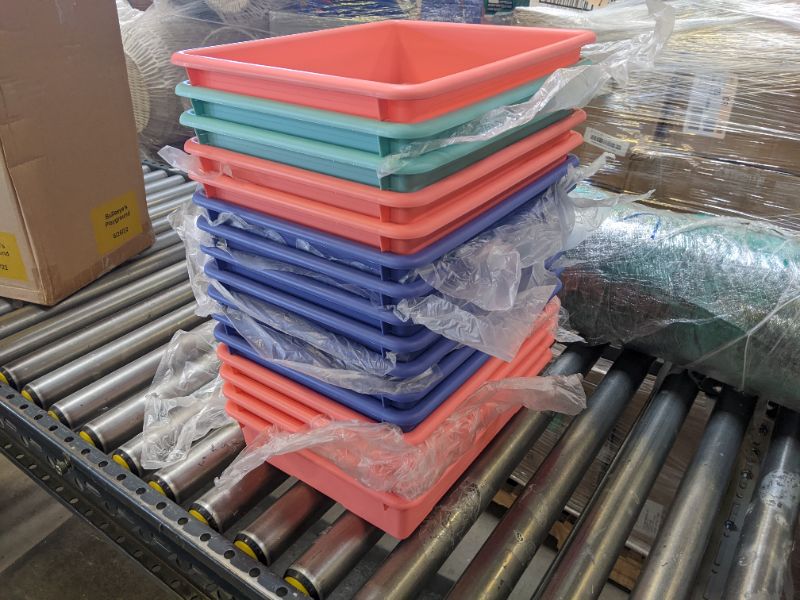 Photo 2 of Assorted Paper Trays | Multiple Colors Teal / Coral / Purple | PACK OF 16