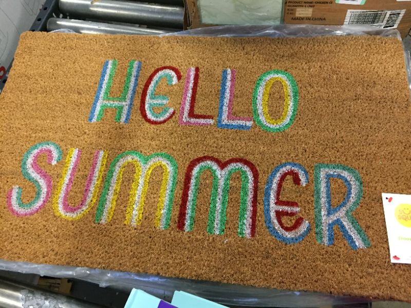 Photo 2 of 1'6"x2'6" Hello Summer Doormat Brown - Sun Squad
