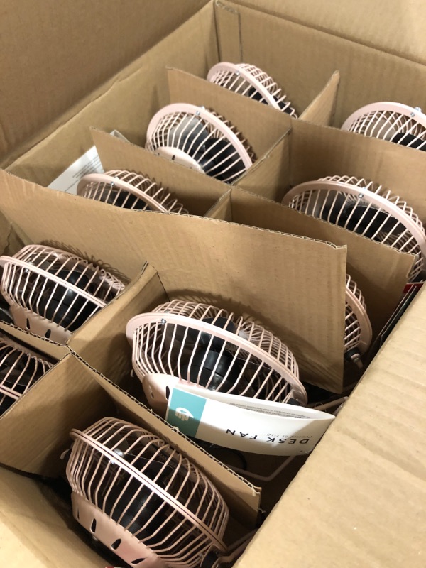 Photo 1 of box of mini desk fans 20 count