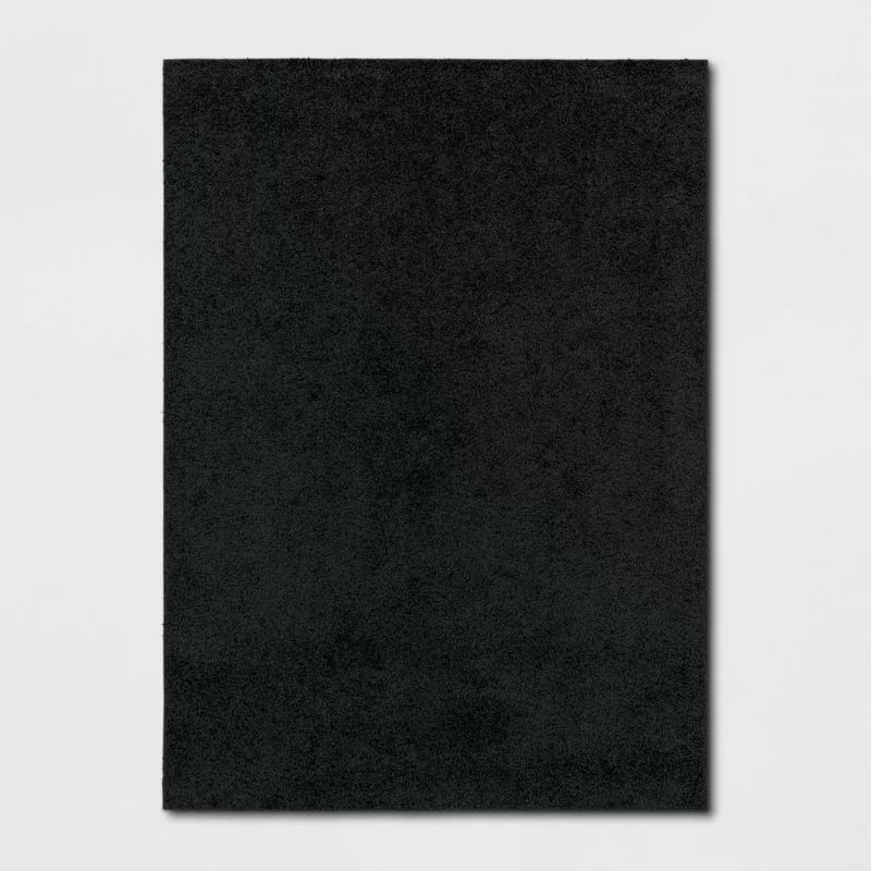 Photo 1 of 4'x5'5" Shag Rug Black - Room Essentials