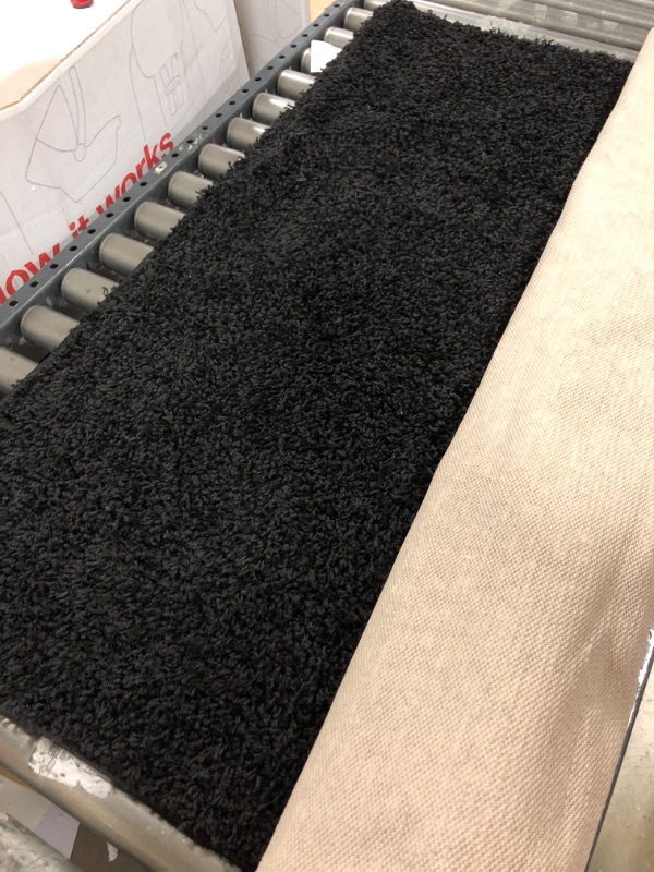 Photo 2 of 4'x5'5" Shag Rug Black - Room Essentials