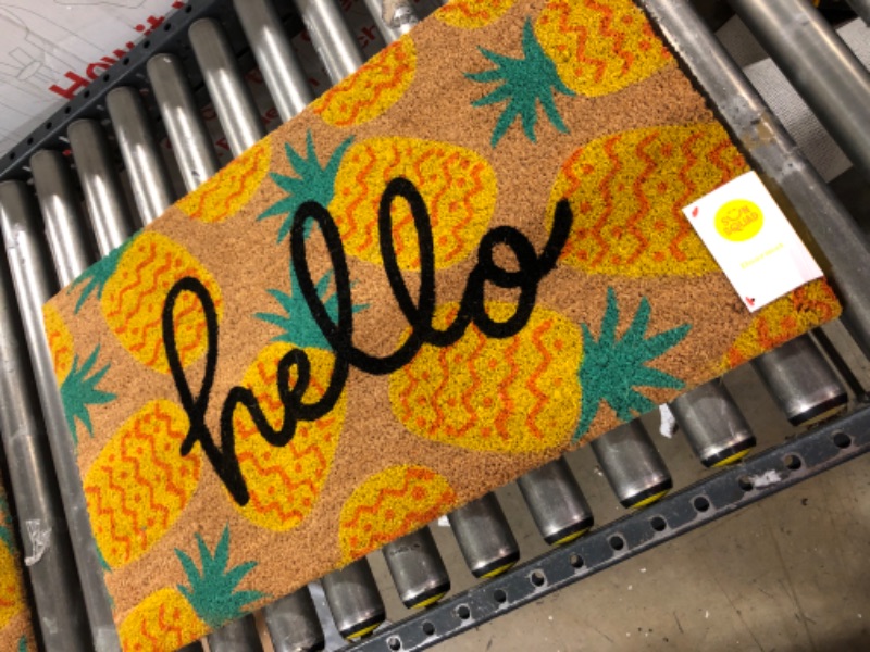 Photo 2 of 16x26 Hello Pineapples Doormat Yellow - Sun Squad