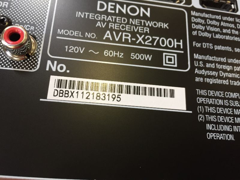 Photo 5 of Denon AVR-X2700H (2020 Model) 7.2ch 8K AV Receiver with 3D Audio, Voice Control and HEOS Built-in (AVRX2700H)
