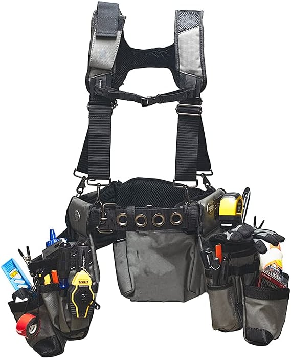 Photo 1 of Bucket Boss 3 Bag Tool Bag Set with Suspenders in Grey, 55185
