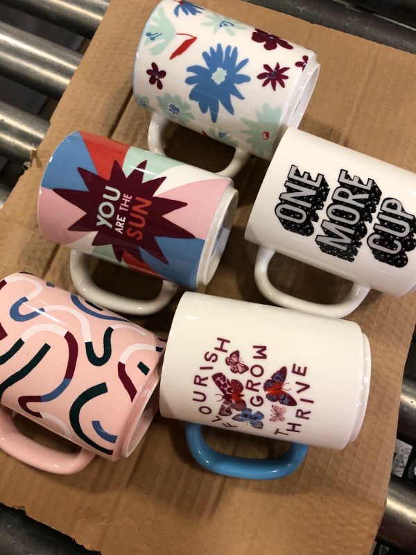 Photo 1 of 16oz Stoneware One More Cup Mug - Room Essentials™ (pack of 5 color and design may vary)

