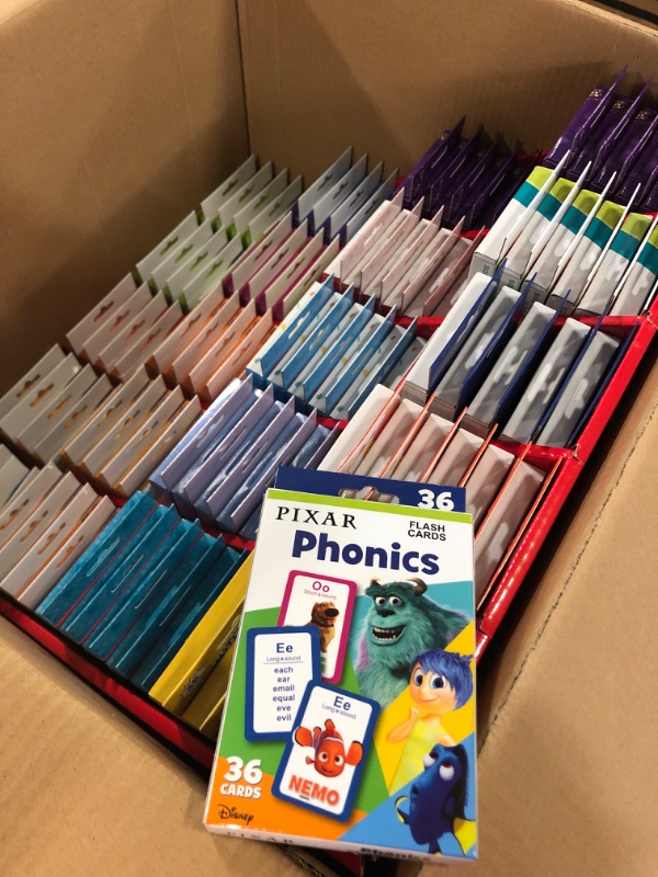 Photo 1 of box of pixar learning flash cards for kids 100 count