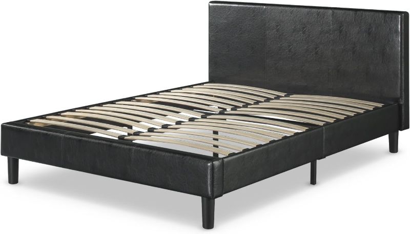 Photo 1 of (BRAND NEW, FACTORY SEALED) ZINUS Jade Faux Leather Upholstered Platform Bed Frame / Mattress Foundation with Wood Slat Support / No Box Spring Needed / Easy Assembly, Queen
