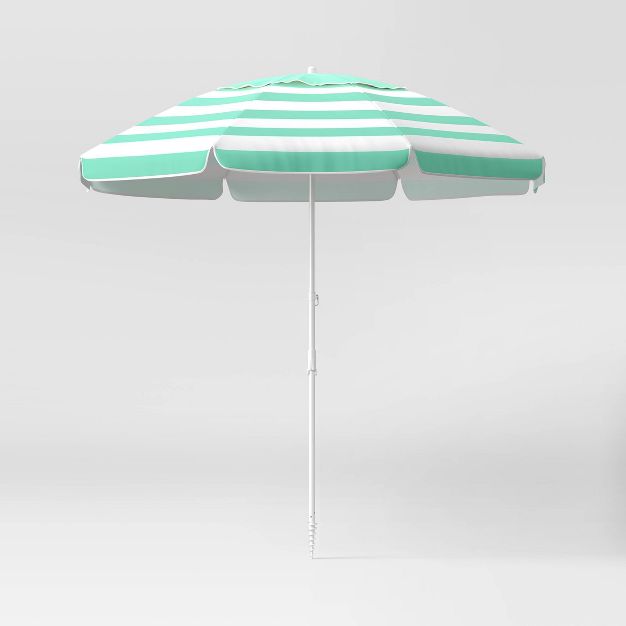 Photo 1 of 7' Beach Sand Umbrella - Green - Sun Squad™

