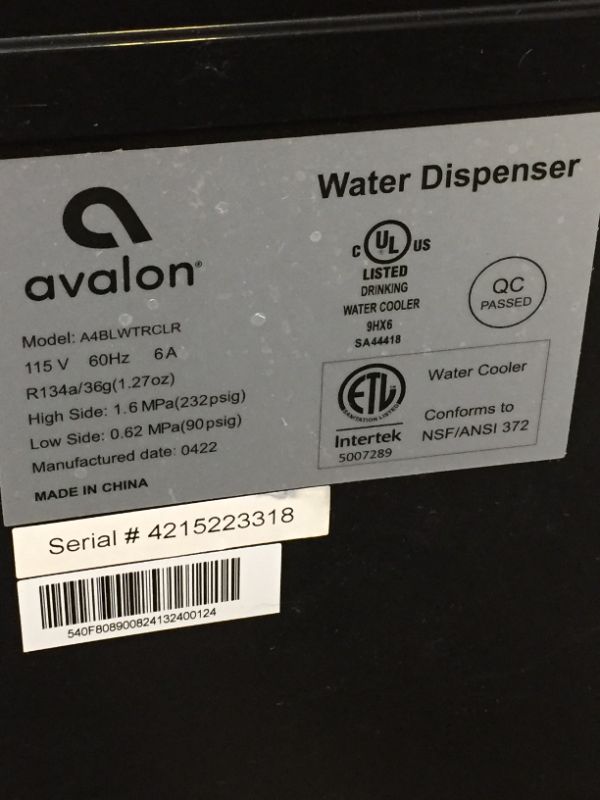 Photo 5 of Avalon Bottom Loading Water Cooler Dispenser with BioGuard- 3 Temperature Settings- UL/Energy Star Approved- Bottled
