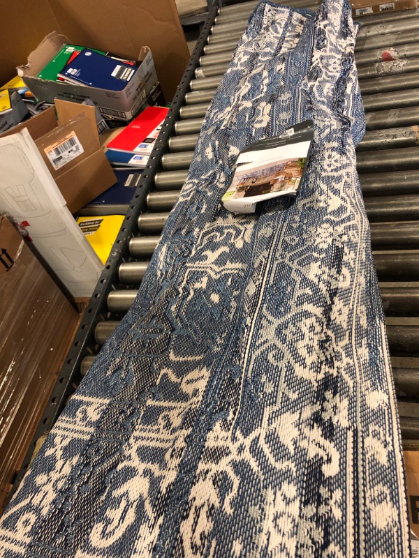 Photo 3 of  5' x 7' Tapestry Outdoor Rug Blue - Threshold