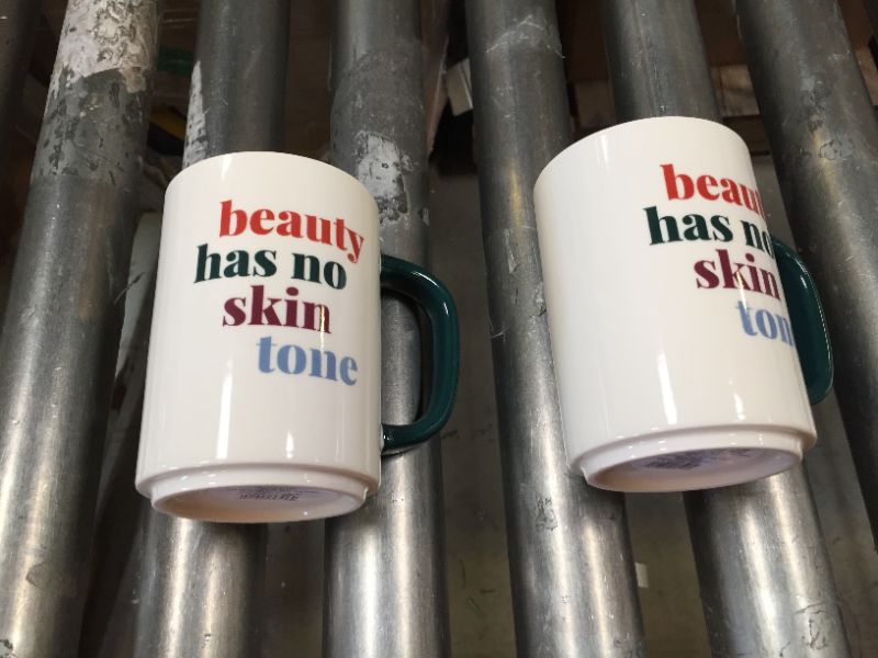 Photo 2 of 2 PACK 16oz Stoneware Beauty Has No Skin Tone Mug - Room Essentials
