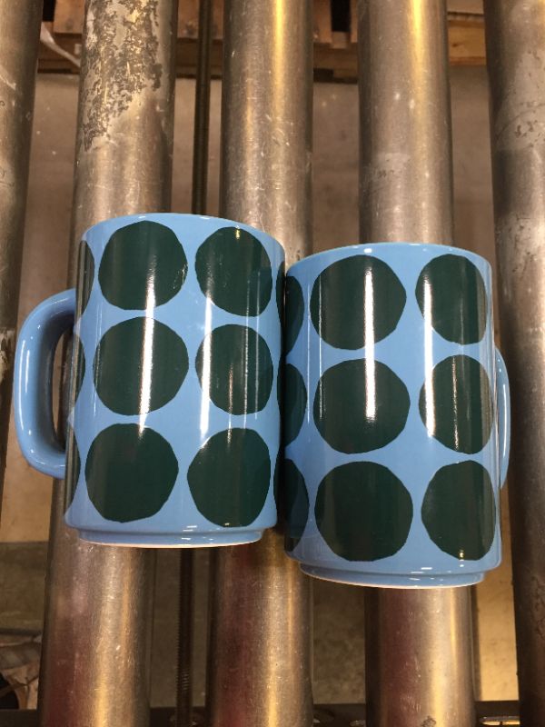 Photo 2 of 2 PACK 16oz Stoneware Green Dots Mug - Room Essentials
