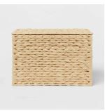 Photo 1 of Woven Basket with Lid Beige - Threshold
