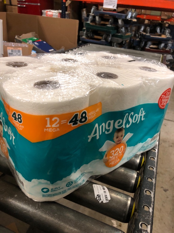 Photo 1 of ANGEL SOFT 79397 Toilet Paper 12 Rolls 320 sheet 405.33 sq ft White
