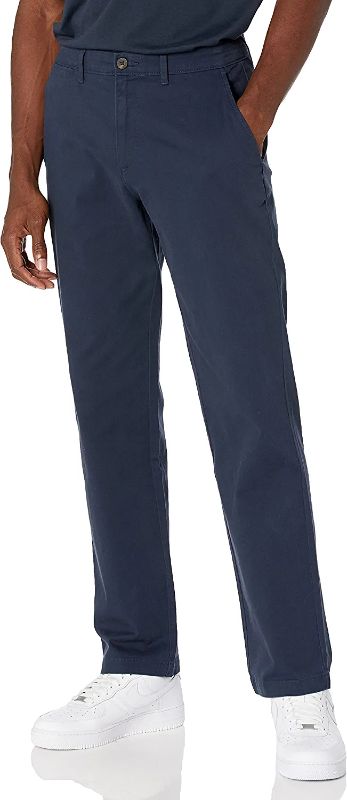 Photo 1 of Amazon Essentials Men's Classic-Fit Casual Stretch Khaki Pant, Navy, 34W x 29L