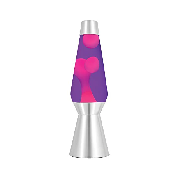 Photo 1 of Lava the Original 27-Inch Silver Base Grande Lamp with Pink Wax in Purple Liquid
