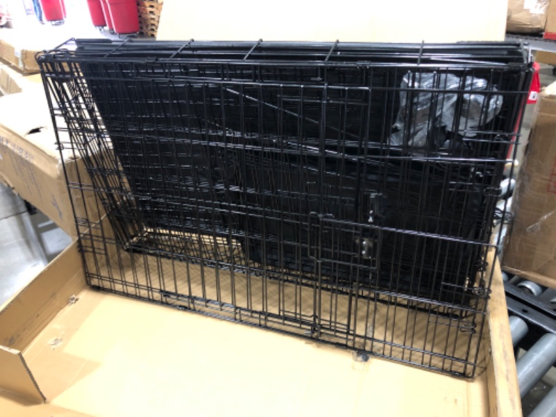 Photo 2 of Amazon Basics 3-Tier Wire Cat Cage Playpen Kennel, Large, 36 x 22 x 51 Inches, Black