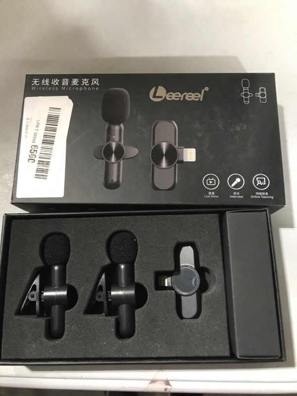 Photo 1 of Dual Wireless Microphone for iPhone iPad, Professional Wireless Lavalier Microphone for Video Recording, Clip On Lapel Mic for YouTube/Interview/Vlog/Presentation/Facebook Live