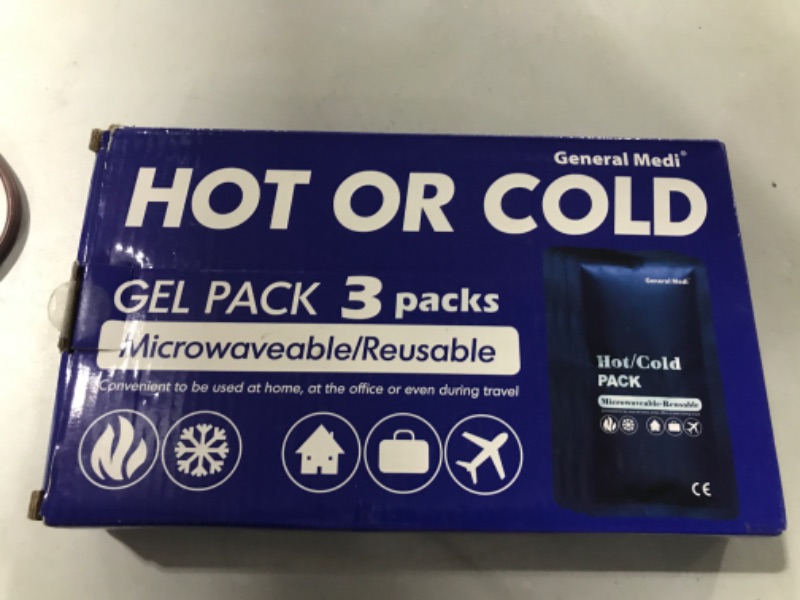 Photo 1 of Hot & Cold Reusable Gel Pack Compress Wrap - Pack of 3 - Great for Migraine Relief, Sprains, Muscle Pain, Bruises, Injuries