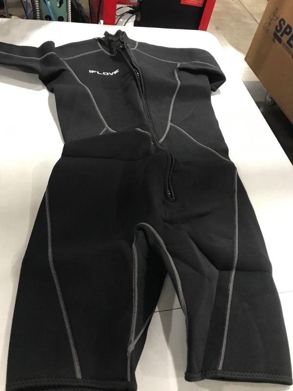 Photo 2 of 3mm Shorty Wetsuit for Women, Mens Full Body Diving Suit, Neoprene Front Zip Wetsuits for Snorkeling Surfing Swimming Mens Shorty Large
