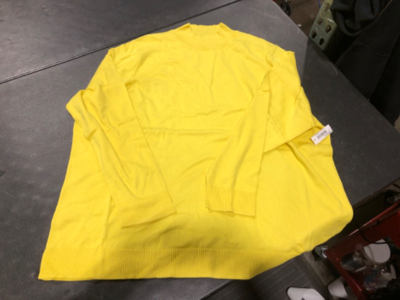 Photo 2 of Amazon Essentials Women's Lightweight Mockneck Sweater 4X Bright Yellow