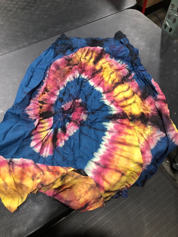 Photo 1 of ATM Tie Dye Comfort Maxi Long Skirt Bohemian Elastic Waist Handmade Blue--SIZE M/L