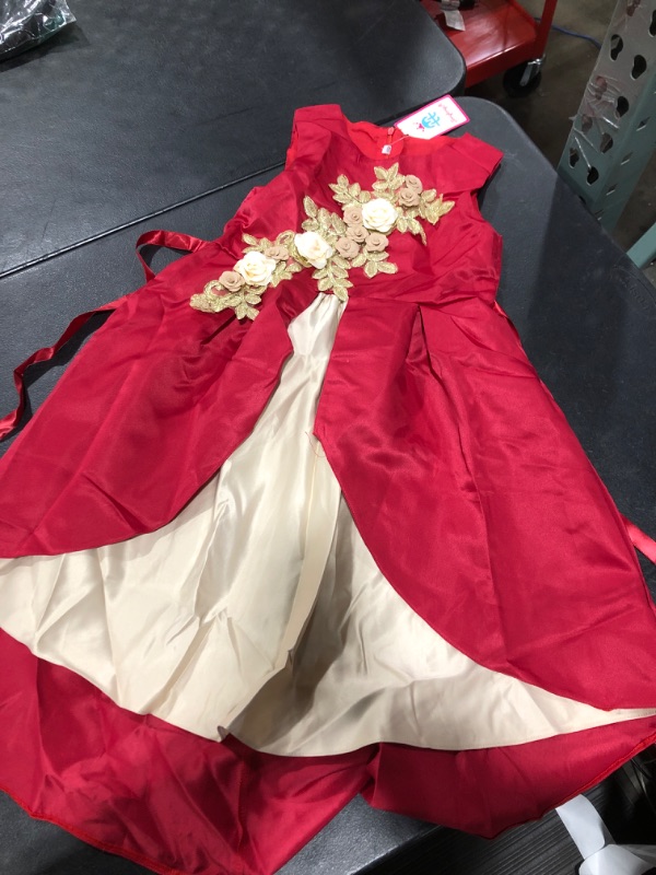 Photo 2 of  Flower Girls Dress Wedding Bridesmaid Formal Midi Dresses Red ---SIZE 5/6