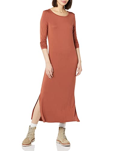 Photo 1 of Amazon Brand - Daily Ritual Women's Jersey Long-Sleeve Maxi Dress, Brown, Large
