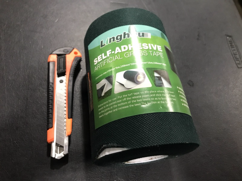 Photo 2 of Artificial Grass Tape, Turf Adhesive for Seaming Sections of Synthetic Turf, Artificial Grass Seam Tape for Fake Grass Jointing, Connecting Outdoor Carpet, Green Lawn Mat Rug? 6in X 33ft 6InX33Ft(15cmX10m)