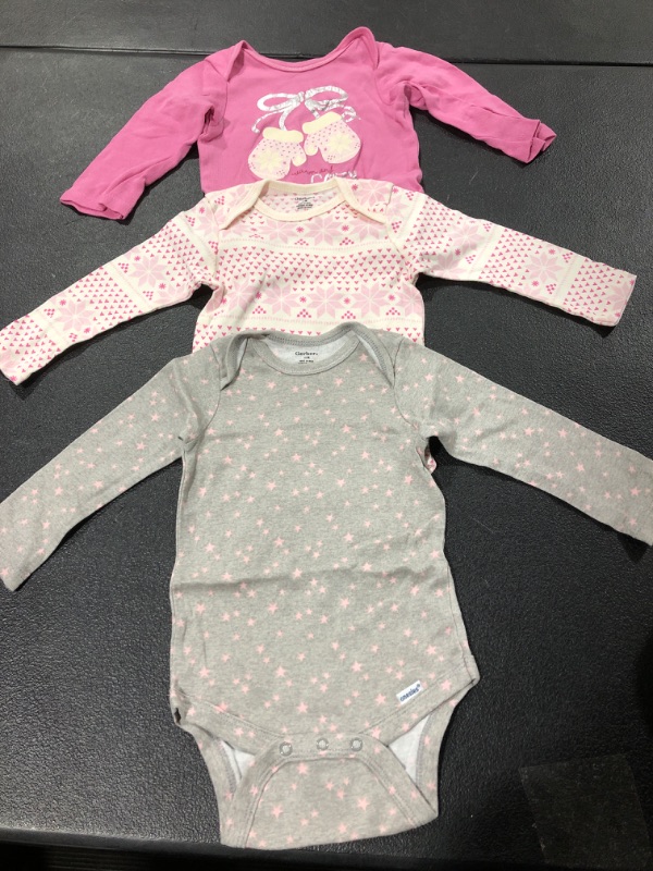 Photo 1 of Baby Girl's 3-Pack Gerber Onesies Long Sleeve Size 12 Months