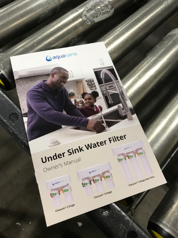 Photo 3 of Aquasana 3-Stage Max Flow Claryum Under Sink Water Filter System - Kitchen Counter Claryum Filtration - Filters 99% Of Chlorine - Brushed Nickel Faucet - AQ-5300+.55 , White Brushed Nickel Water Filter