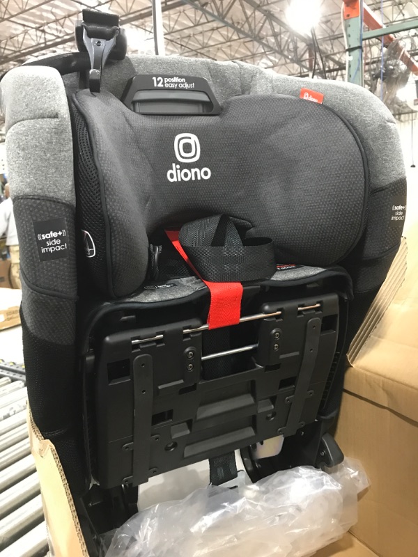Photo 3 of Diono Radian 3QXT+ Luxury 4-in-1 Convertible Car Seat, Rear & Forward Facing, Safe Plus Engineering, 4 Stage Infant Protection, 10 Years 1 Car Seat, Slim Fit 3 Across Black Jet QXT+