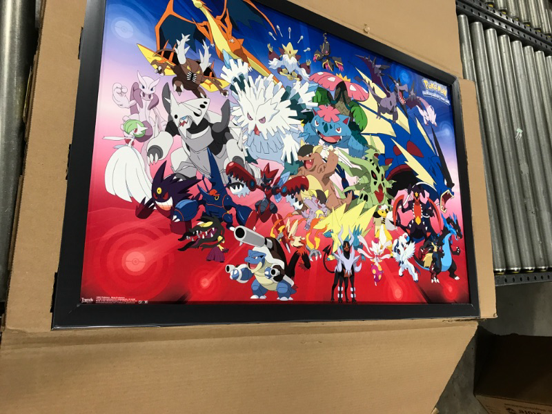 Photo 1 of 36" X 24" CARD BORD POKEMON PICTURE IN A FRAME