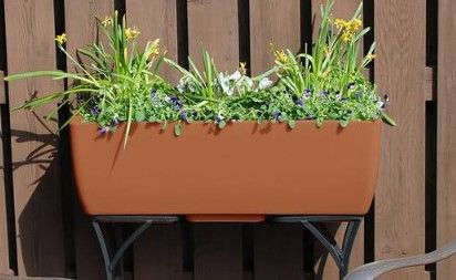 Photo 1 of 36 in. x 15 in. Indoor/Outdoor Terra Cotta Color Polyethylene Rectangular Planter
