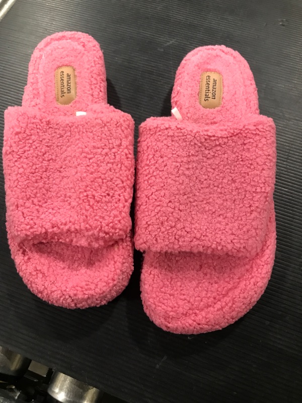 Photo 1 of AMAZON ESSENTIALS PINK FUZZY SANDALS- SIZE 11