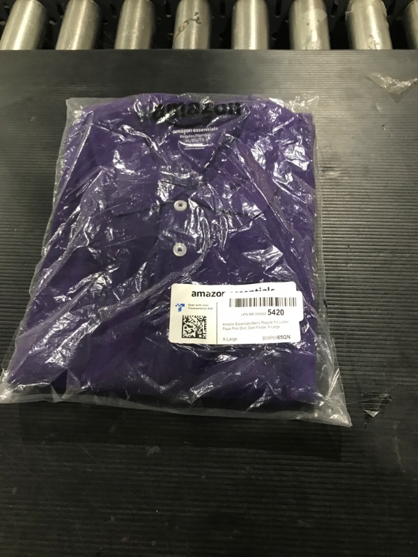 Photo 1 of AMAZON ESSENTIALS POLO SHIRT- PURPLE- SIZE XL-MENS