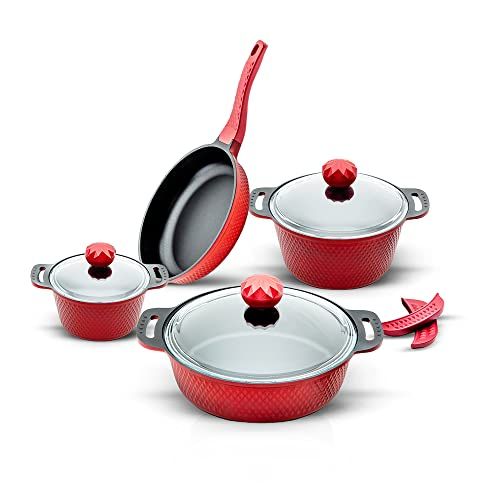 Photo 1 of AMBOSS Non Stick Cooking Pots and Pans Set – 7 Piece Hard Anodized Titanium Coating Kitchen Cookware Sets – PFOA or PTFE