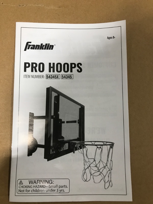 Photo 1 of Franklin Sports Over The Door Basketball Hoop - Slam Dunk Approved - Shatter Resistant - Accessories Included
