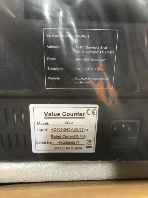 Photo 3 of NUCOUN VC-3 Money Counter Machine Mixed Denomination, Value Counting, CIS/UV/IR/MG/MT Counterfeit Detection, USD/Euro/CAD/MXN, Printer Enabled Bill Cash Counter for Business
