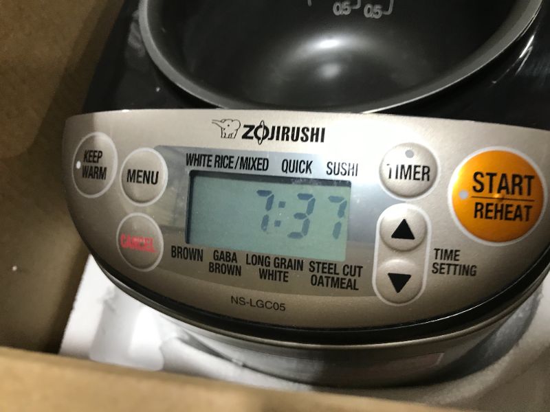 Photo 2 of Zojirushi NS-LGC05XB Micom Rice Cooker & Warmer, 3-Cups (uncooked), Stainless Black
