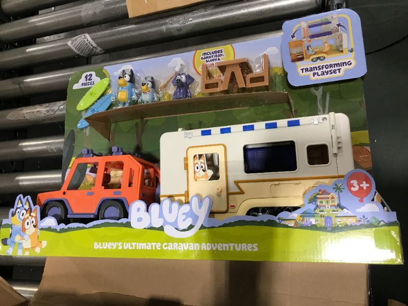 Photo 2 of Bluey Ultimate Caravan Adventures - Caravan Playset and Three 2.5-3" Figures & 4WD Family Vehicle with 2 Surfboards
